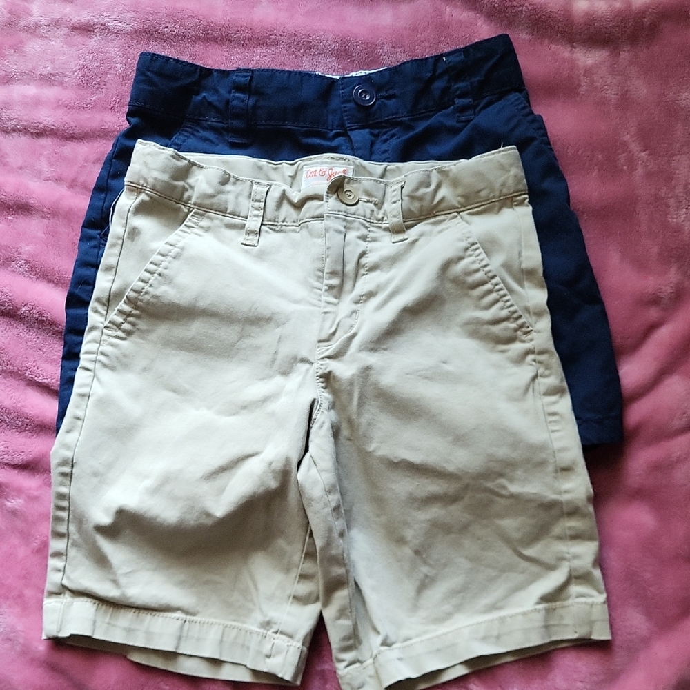 Cat & Jack Navy and Khaki Shorts Duo